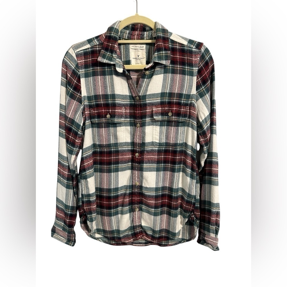 American Eagle Ahh-mazingly Soft Flannel‎ Plaid  Size Small Classic Fit Button